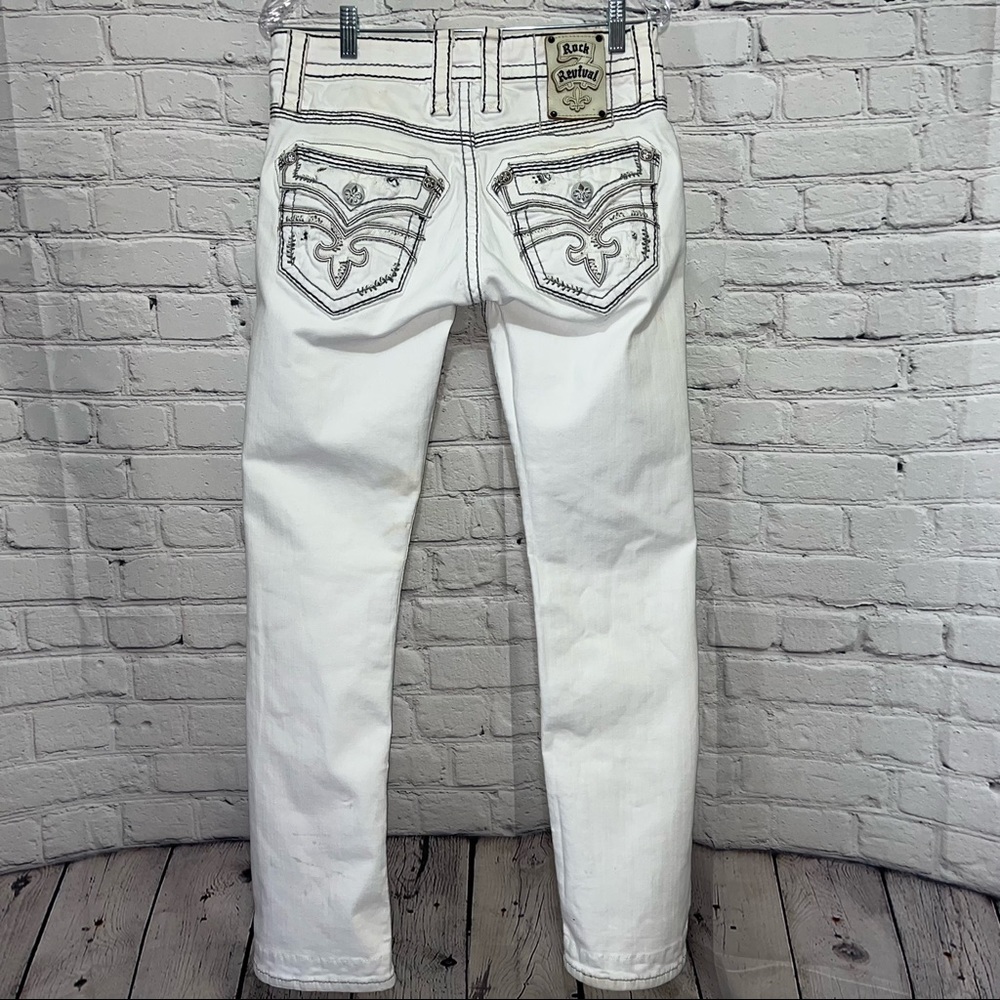 Rock Revival White Straight Men's Jeans